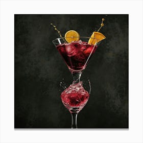 Cocktail On A Black Background 1 Canvas Print