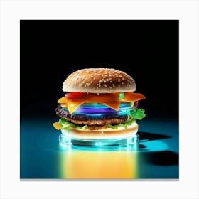 Burger With Lights Canvas Print