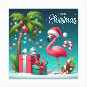 Christmas Flamingo Canvas Print