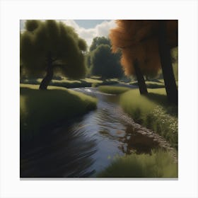 Stream In A Forest 1 Canvas Print