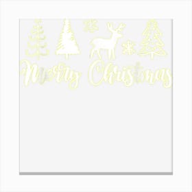 Merry Christmas Snowman Tree Reindeer Santa Canvas Print