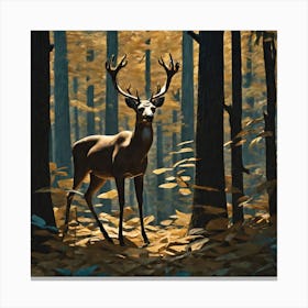 Deer In The Forest 55 Canvas Print