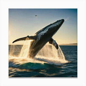 Humpback Whale Jumping Out Of The Water 1 Canvas Print