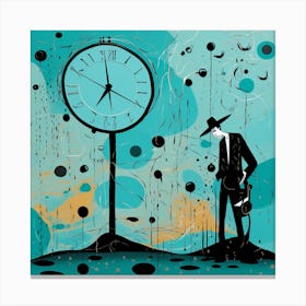 Man With A Clock Canvas Print