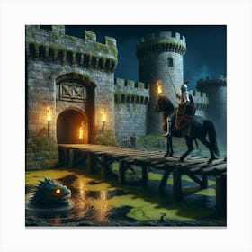 Knights And Dragons Canvas Print