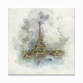Watercolor Of The Eiffel Tower Canvas Print