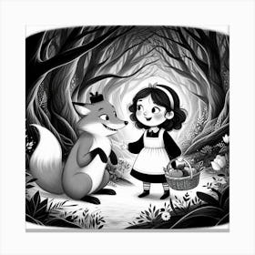 Girl and fox 3 Canvas Print