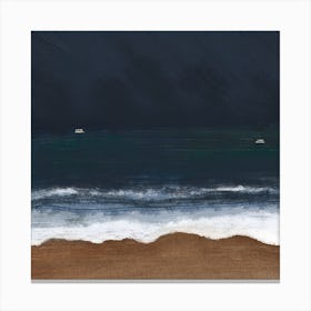 Night Beach Square Canvas Print