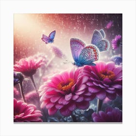 Butterflies In The Rain Canvas Print