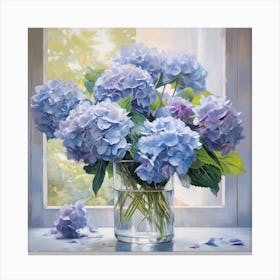 Blue Hydrangeas Canvas Print