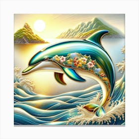 Dolphin In The Ocean 1 Canvas Print