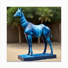 Estatua Jirafa Marmol Azul Canvas Print