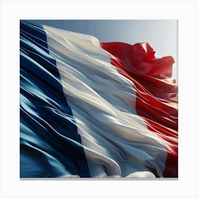 French Flag Waving In The Wind Canvas Print