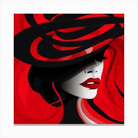 Woman In A Red Hat 4 Canvas Print