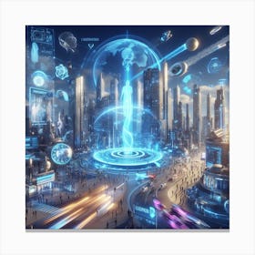 Futuristic City 4 Canvas Print