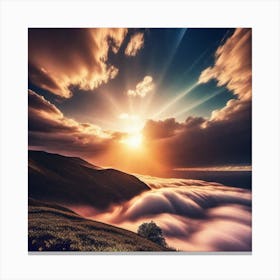 Sunrise Over Clouds Canvas Print