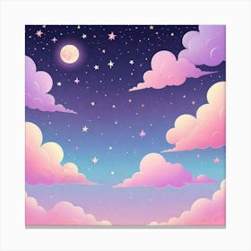 Sky With Twinkling Stars In Pastel Colors Square Composition 301 Canvas Print