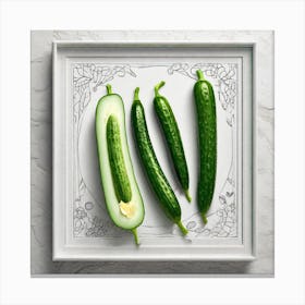 Cucumbers In A Frame 30 Canvas Print