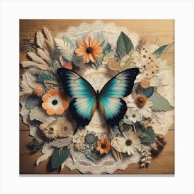 Butterfly On A Doily Canvas Print