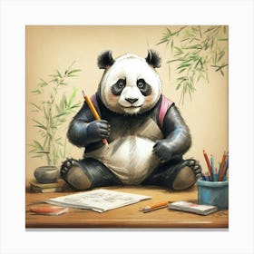 Panda Bear Drawing 4 Canvas Print