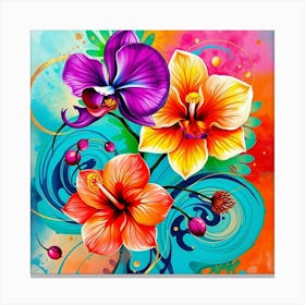 Colorful Orchids Canvas Print