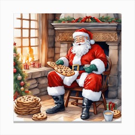 Santa Claus With Cookies 18 Canvas Print