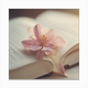 A Close Up Of A Delicate Book Bud Just Beginning To Bloom, With Soft Petals And Hints Of Vibrant Col (1) Canvas Print