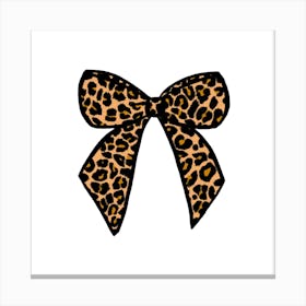 Leopard Bow Square Canvas Print