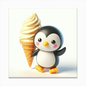 Ice Cream Penguin Canvas Print