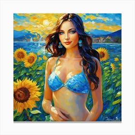 Sunflower Girlhh Canvas Print