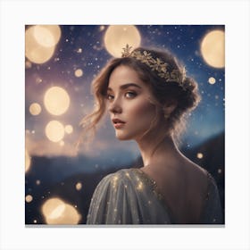 Fairytale Girl With Lights Canvas Print