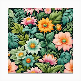 Floral Seamless Pattern 8 Canvas Print