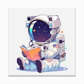 Astronaut Reading A Book 7 Canvas Print