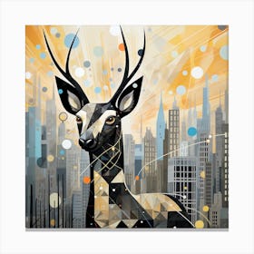 Deer In The City Canvas Print