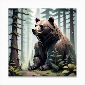 Bear In The Forest 21 Canvas Print