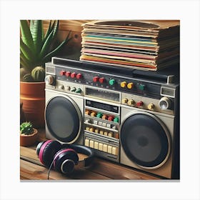 Old School Boombox3 Canvas Print