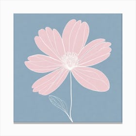 A White And Pink Flower In Minimalist Style Square Composition 640 Canvas Print