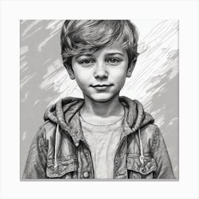 Drawing Of A Boy Expressing Peace Canvas Print