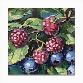 Blueberries Fairycore Painting 4 Canvas Print