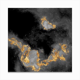 100 Nebulas in Space with Stars Abstract in Black and Gold n.089 Canvas Print