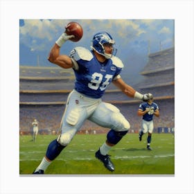 The Shielded Warrior Football Player in Action Canvas Print