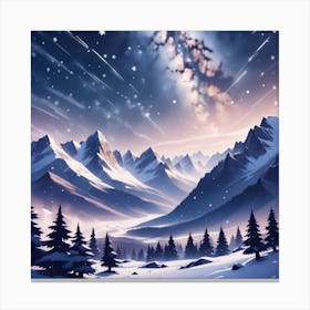 Snowy Mountain Landscape 2 Canvas Print