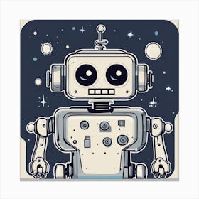 Robot In Space 3 Canvas Print