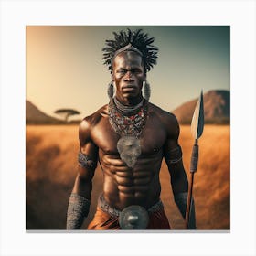 African Warrior 1 Canvas Print