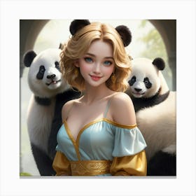 Panda Bears 2 Canvas Print