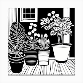 Lion cut inspired Black and white Garden plants & flowers art, Gardening art, Garden 208 Canvas Print