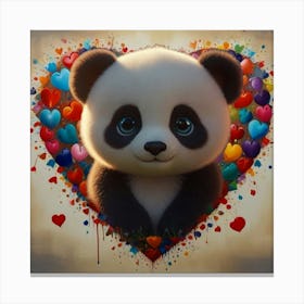 Heart Panda Canvas Print