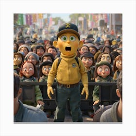 Group Of Cartoon Characters Canvas Print