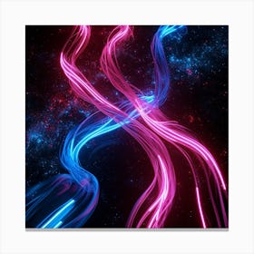 Neon Lines In Space Canvas Print