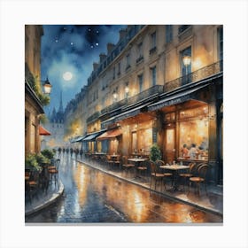 Café Bistro SceneryParisian Café Culture Canvas Print